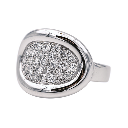 Bague 58 Bague pavée en or blanc 18 carats et diamants taille brillant 58 Facettes 4031098RV