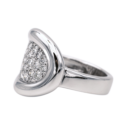Bague 58 Bague pavée en or blanc 18 carats et diamants taille brillant 58 Facettes 4031098RV