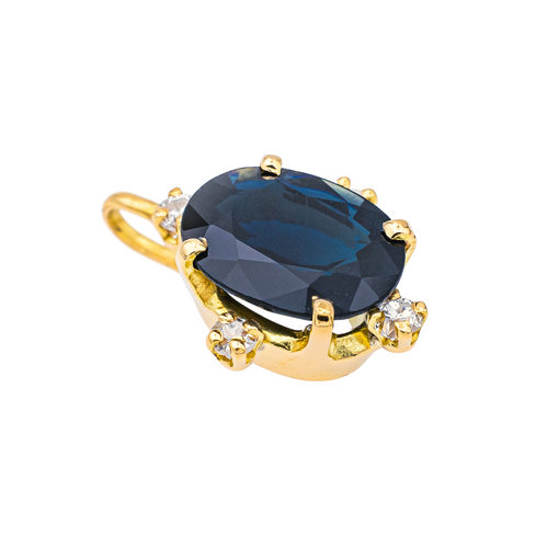 Pendentif Pendentif en or jaune 18 carats avec saphir et diamants 58 Facettes 4049093CN