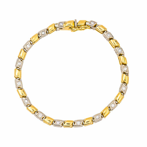 Bracelet Bracelet en or jaune et or blanc 18 carats serti de diamants 58 Facettes 4061202CN