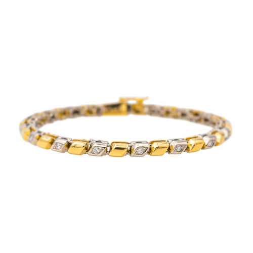 Bracelet Bracelet en or jaune et or blanc 18 carats serti de diamants 58 Facettes 4061202CN