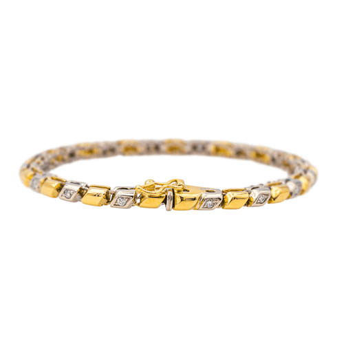 Bracelet Bracelet en or jaune et or blanc 18 carats serti de diamants 58 Facettes 4061202CN