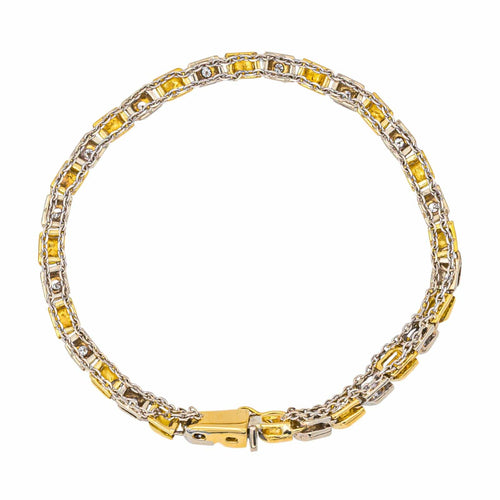 Bracelet Bracelet en or jaune et or blanc 18 carats serti de diamants 58 Facettes 4061202CN