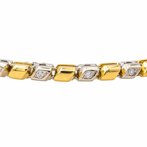 Bracelet Bracelet en or jaune et or blanc 18 carats serti de diamants 58 Facettes 4061202CN