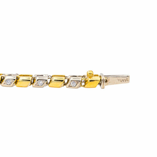 Bracelet Bracelet en or jaune et or blanc 18 carats serti de diamants 58 Facettes 4061202CN