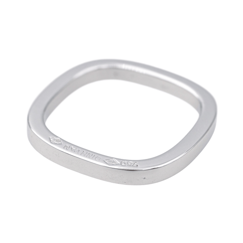 Bague 45 Dinh Van - Bague alliance carrée en or blanc 18 carats 58 Facettes 4061239CN