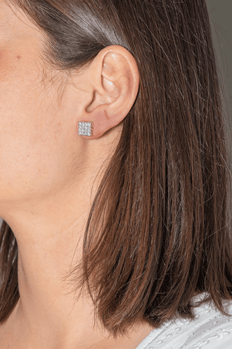 Boucles d'oreilles Boucles d’oreilles puces en or blanc 18 carats et diamants 58 Facettes 4061321CN
