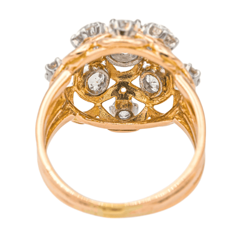 Bague 53.5 Bague en or rose 18 carats sertie de diamants taille ancienne 58 Facettes 4061323CN