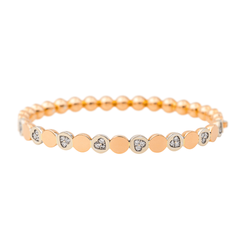 Bracelet Bracelet jonc serti de diamants en or rose et or blanc 18 carats 58 Facettes 4069160CN