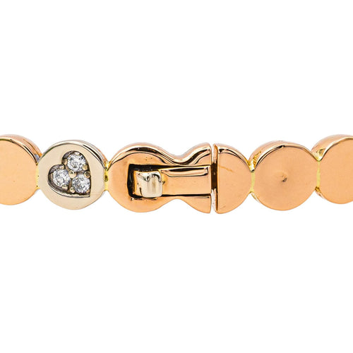 Bracelet Bracelet jonc serti de diamants en or rose et or blanc 18 carats 58 Facettes 4069160CN