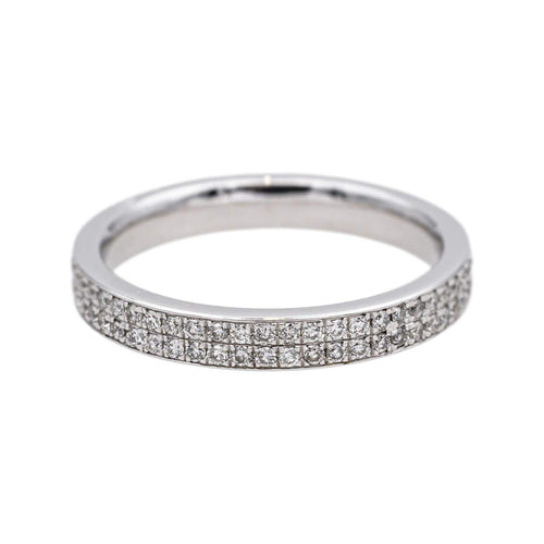 Bague 52 Alliance américaine - Bague en or blanc 18 carats et diamants 58 Facettes 4084161CN
