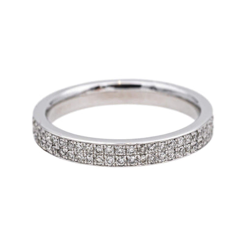 Bague 52 Alliance américaine - Bague en or blanc 18 carats et diamants 58 Facettes 4084161CN
