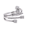 Bague 55 Bague pavée en or blanc 18 carats et diamants 58 Facettes 4086039CN