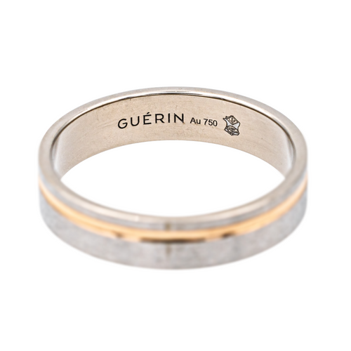 Bague 55 Guérin - Bague alliance en or blanc et or rose 18 carats 58 Facettes 4098638RV