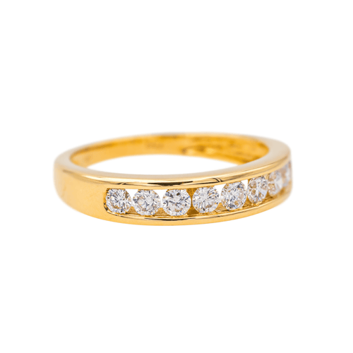 Bague 54 Bague demi-alliance en or jaune 18 carats et diamants 58 Facettes 4098652RV