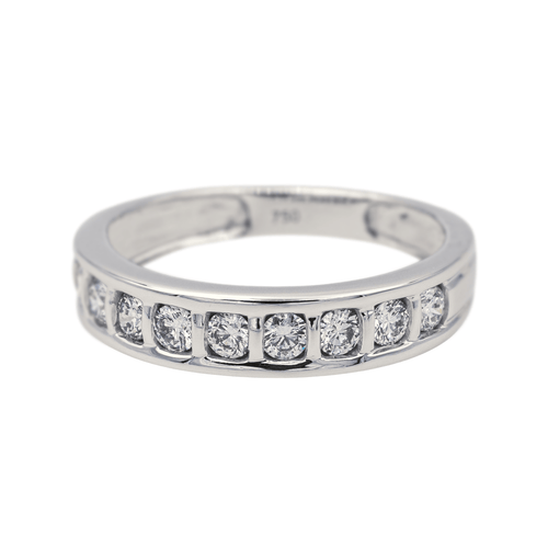 Bague 53 Bague demi-alliance en or blanc 18 carats et diamants 58 Facettes 4098653RV