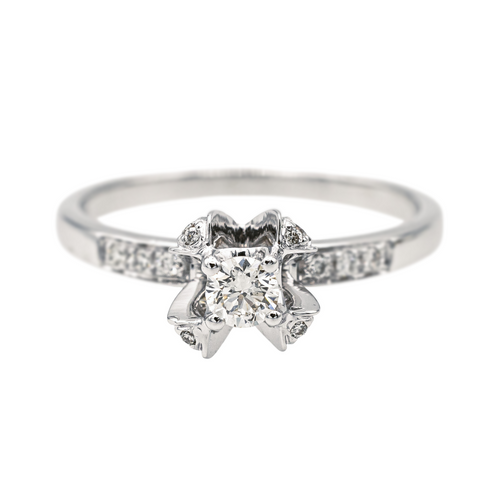 Bague 54 Mauboussin Sacré Désir - Bague solitaire en or blanc et diamants 58 Facettes 4098667RV