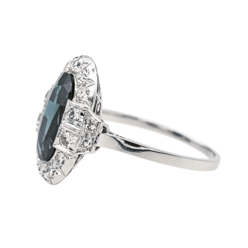 Bague 59 Pompadour - Bague Art déco en platine saphir et diamants 58 Facettes 4099640CN