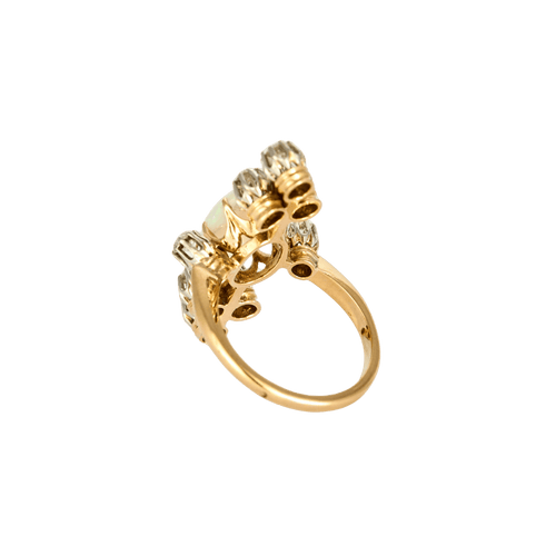 Bague 55 Bague ancienne en or jaune 18k et opale, diamants 58 Facettes BO/240035