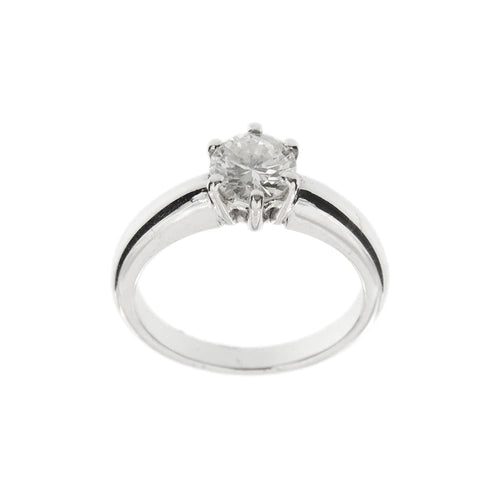 Bague 54 Bague solitaire diamant 0,90 ct en or blanc 18 kt 58 Facettes 4114