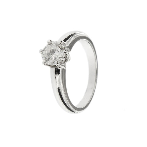 Bague 54 Bague solitaire diamant 0,90 ct en or blanc 18 kt 58 Facettes 4114
