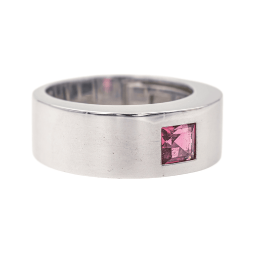 Bague 55 Chopard - Bague chevalière bandeau en or blanc 18 carats à tourmaline 58 Facettes 4134629CN