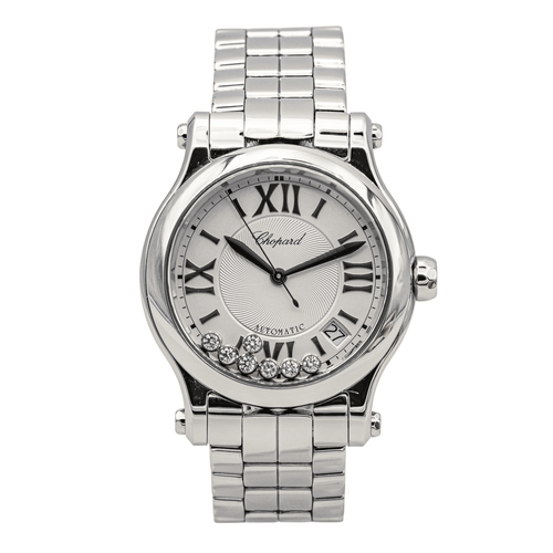 Montre Chopard Happy Sport - Montre en acier avec diamants 58 Facettes 4144055RV
