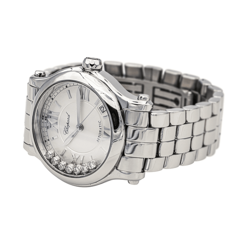 Montre Chopard Happy Sport - Montre en acier avec diamants 58 Facettes 4144055RV