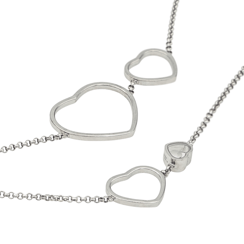 Collier Chopard Happy Heart - Collier sautoir en or blanc et diamants 58 Facettes 4144056RV