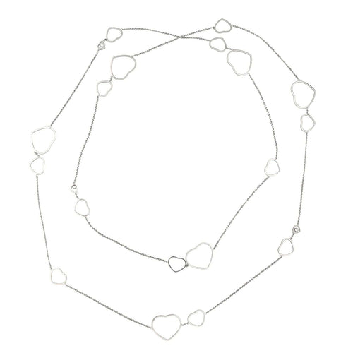 Collier Chopard Happy Heart - Collier sautoir en or blanc et diamants 58 Facettes 4144056RV