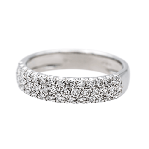 Bague 53 Bague demi-alliance en or blanc 18 carats et diamants 58 Facettes 4144058RV