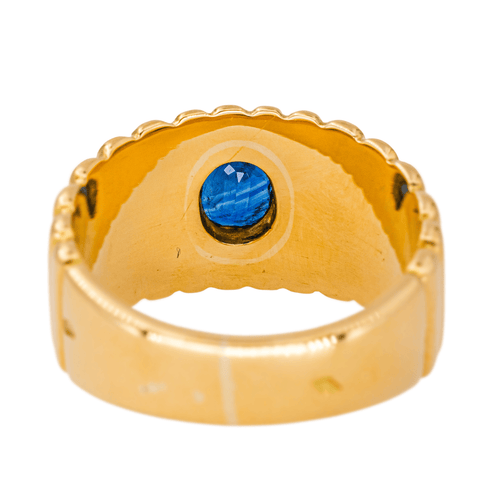 Bague 52 Bague bandeau en or jaune 18K sertie d’un saphir ovale 58 Facettes 4145038CN