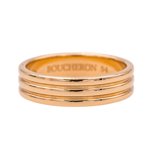 Bague 54 Boucheron Godron - Alliance en or rose 18 carats 58 Facettes 4146852RV
