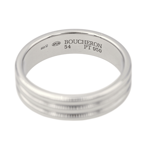 Bague 54 Boucheron Godron - Alliance en platine 950 58 Facettes 4146853RV