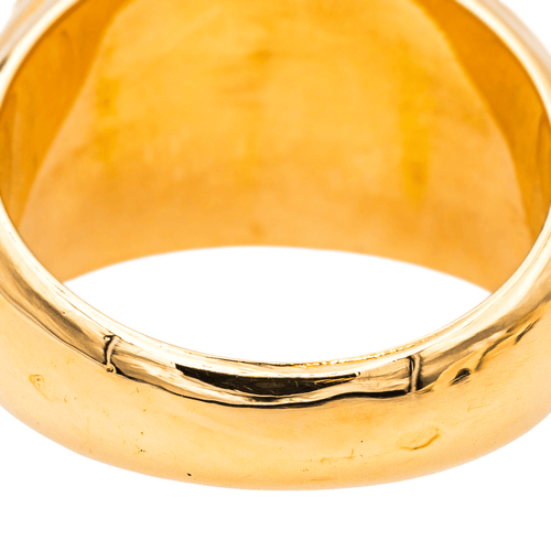 Bague 55 Bague en or jaune 18 carats sertie d’un lapis-lazuli cabochon 58 Facettes 4148027RV