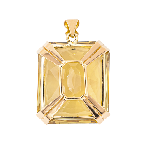 Pendentif Pendentif en or blanc 18 carats serti d’une citrine 58 Facettes 4148031RV