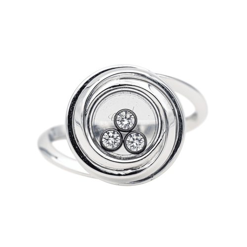 Bague 55 Chopard Happy Emotion - Bague en or blanc avec diamants 58 Facettes 4152529RV
