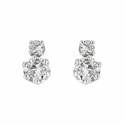 Boucles d'oreilles Boucles d’oreilles puces en or blanc 18 carats et diamants 58 Facettes 4155737CN
