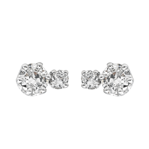 Boucles d'oreilles Boucles d’oreilles puces en or blanc 18 carats et diamants 58 Facettes 4155737CN