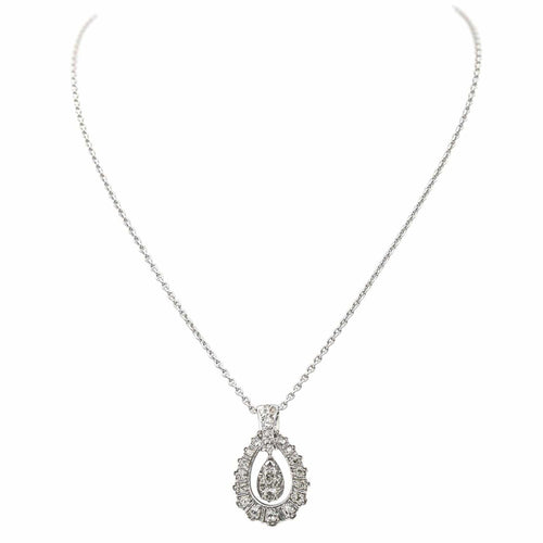 Collier Collier en or blanc 18 carats serti de diamants 58 Facettes 4155738CN