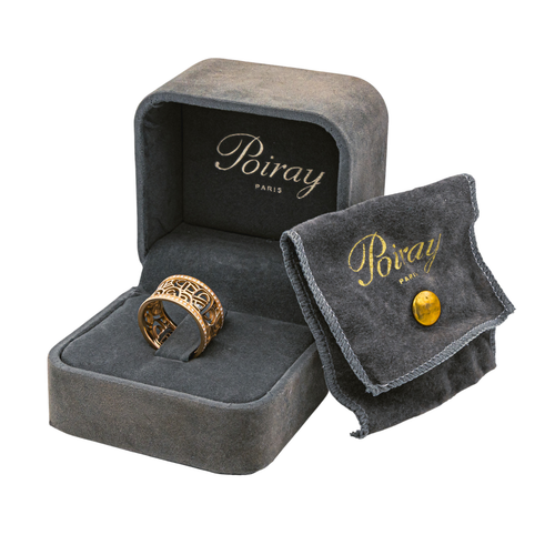 Bague 54 Poiray - Bague Cœur fil en or rose et diamants 58 Facettes 4160472RV