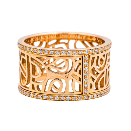 Bague 54 Poiray - Bague Cœur fil en or rose et diamants 58 Facettes 4160472RV