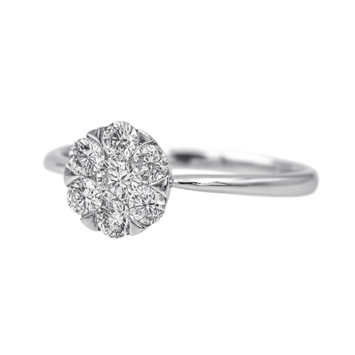 Bague 54 Bague pavée en or blanc 18 carats avec diamants 58 Facettes 4166992RV