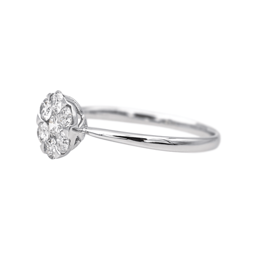 Bague 54 Bague pavée en or blanc 18 carats avec diamants 58 Facettes 4166992RV