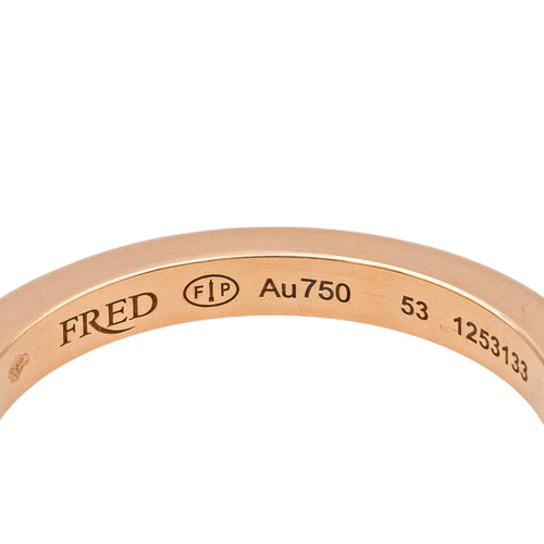 Bague 53 Fred Force 10 - Bague demi-alliance en or rose et diamants 58 Facettes 4167001RV