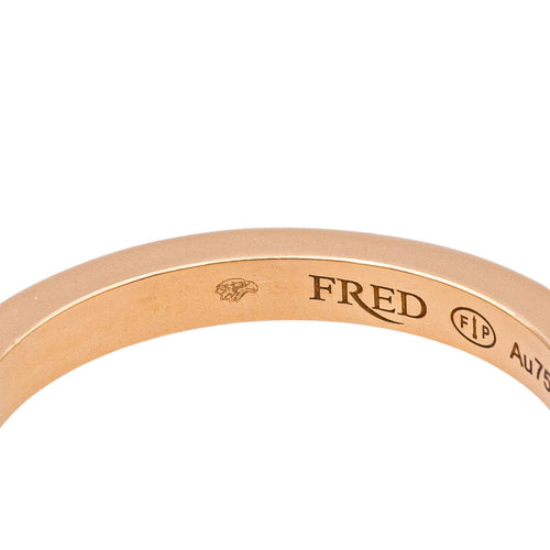 Bague 53 Fred Force 10 - Bague demi-alliance en or rose et diamants 58 Facettes 4167001RV
