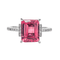 Bague 54 Bague en or blanc 18 carats avec tourmaline rose et diamants 58 Facettes 4167005RV
