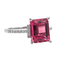 Bague 54 Bague en or blanc 18 carats avec tourmaline rose et diamants 58 Facettes 4167005RV