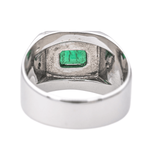 Bague 65 Bague en or blanc 18 carats avec émeraude et diamants 58 Facettes 4169632RV