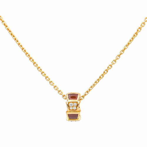 Collier Bulgari Serpenti - Collier en or rose, cornaline et diamants 58 Facettes 4173758RV